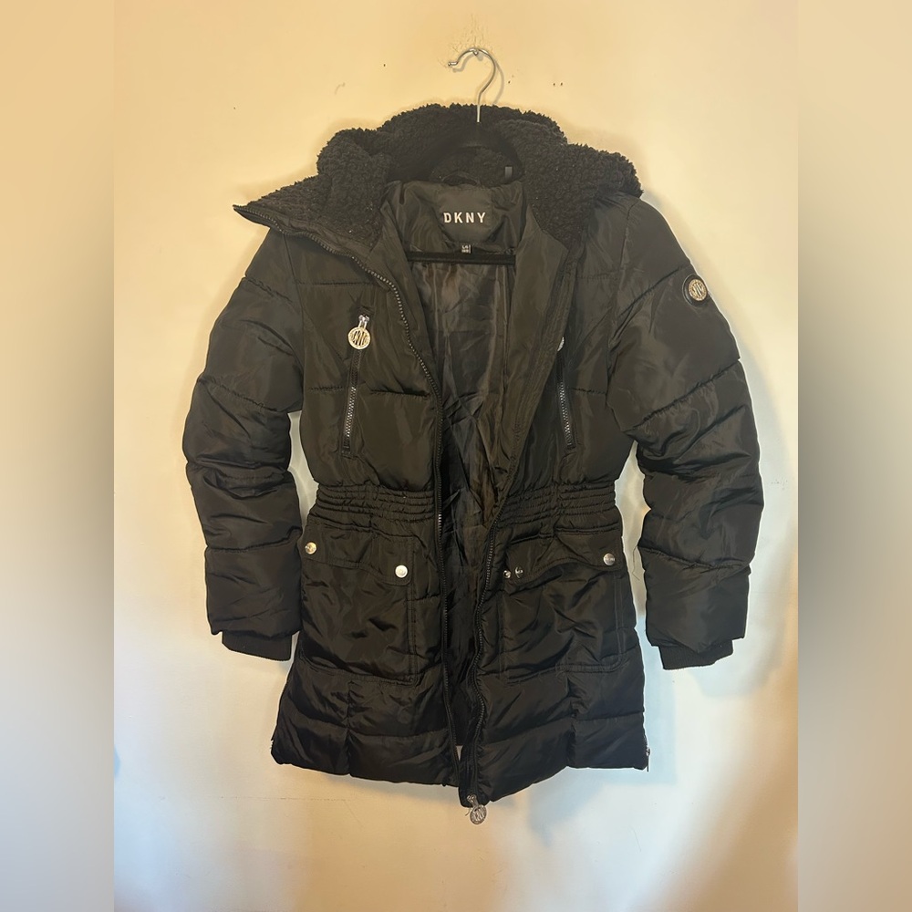 Dkny Black Puffer Coat For Women